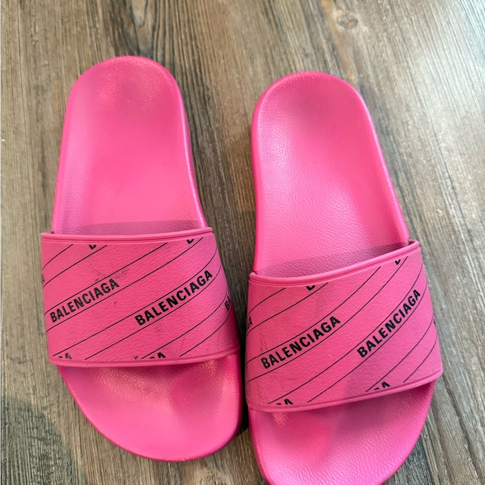 Balenciaga Pink Slide Sandals